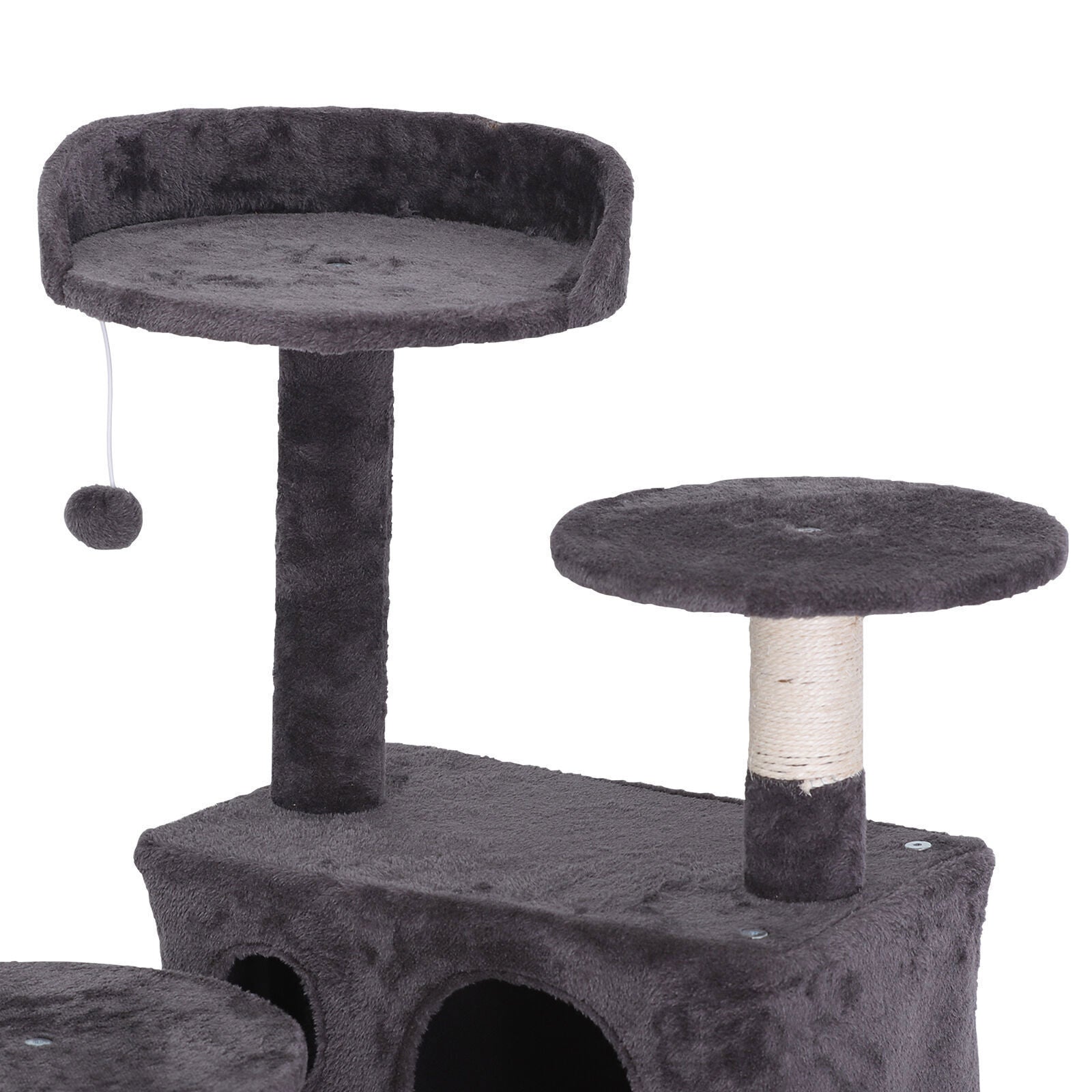 55'' Cat Tree Tower Condo Multi Platforms Kitty Play House Safety Scratch Post